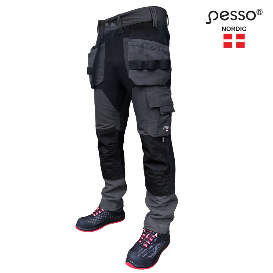 Byggbyxor Pesso Titan, stretch, grå