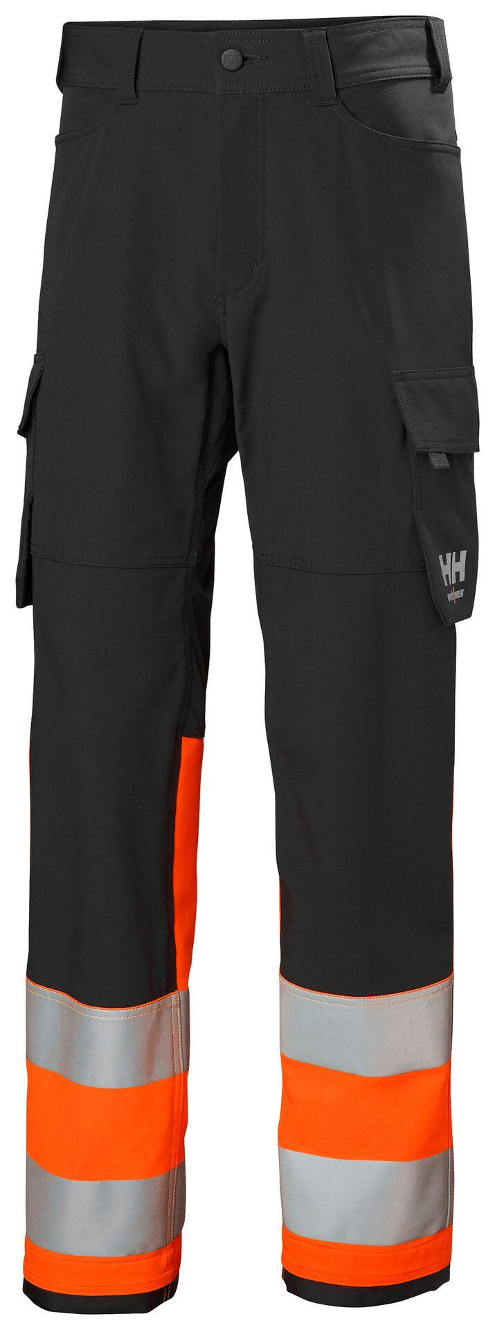 Cargo-arbetsbyxor Helly Hansen Alna 4X, HIVIS klass 1, orange/mörkgrå