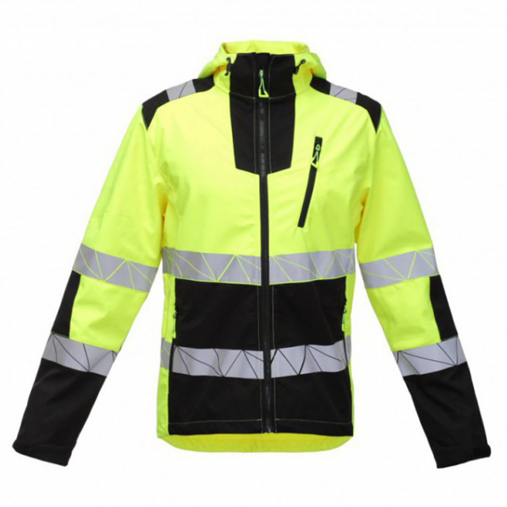 Varsel softshelljacka Bosafety Atlas 0402, gul/svart