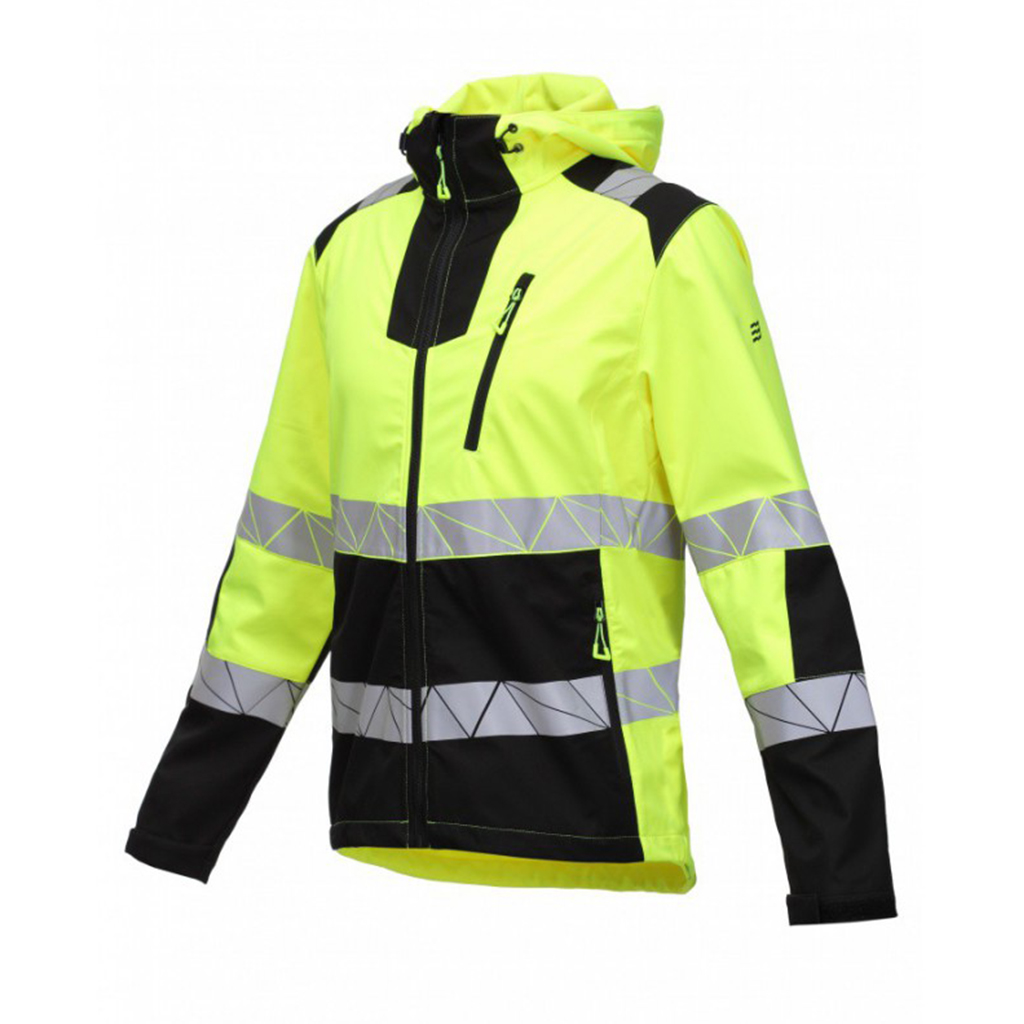 Varsel softshelljacka Bosafety Atlas 0402, gul/svart - Bild 2
