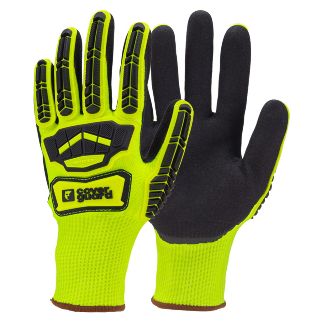 Nitrilbelagda handskar Coverguard Eurocut Impact 100, skärskydd C