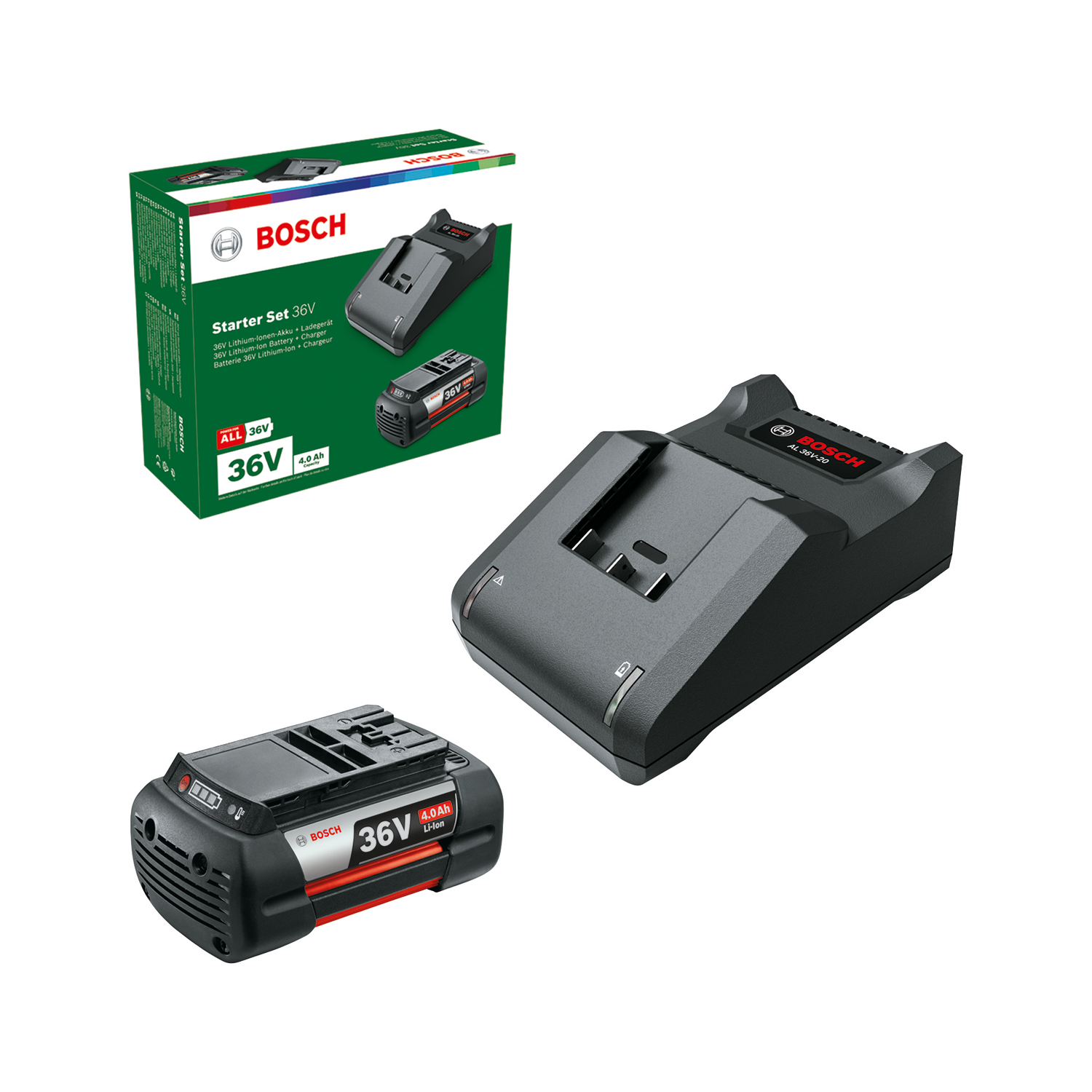 Batteriladdare Bosch Green Starter SET 36 V / 2A 36V, 4Ah
