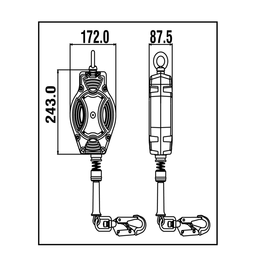 Fallskyddsblock Kratos Safety Helixon, 10 m (för vertikal användning) - Bild 2