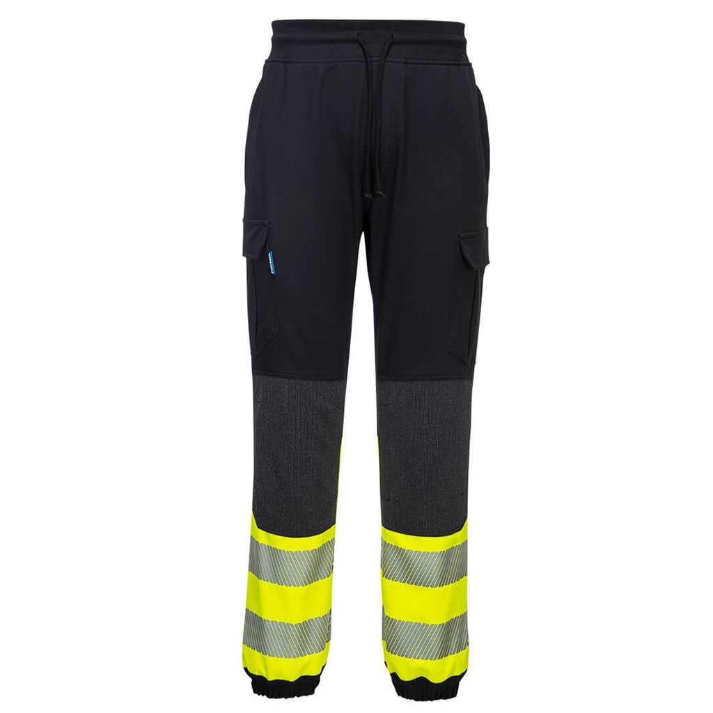 Varsel stretch arbetsbyxor Portwest KX341 Jogger, gul/svart