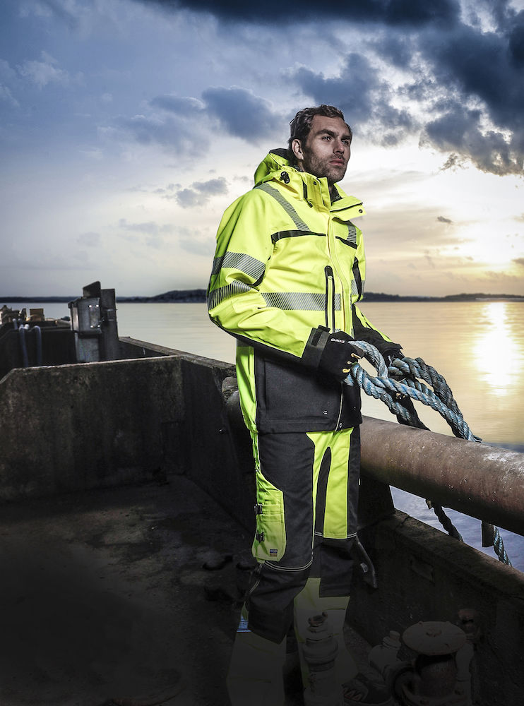 Varsel stretchbyxor med hängfickor Projob 6513, gul - Bild 5