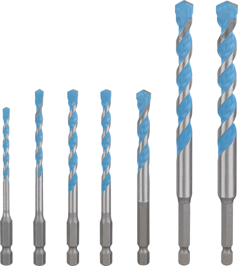 Bosch EXPERT HEX-9 Multi Construction-borrsats, 4 x 45 x 90; 5 x 50 x 100; 6 x 60 x 100; 6 x 60 x 100; 8 x 50 x 100; 10 x 90 x 150; 12 x 90 x 150 mm, 7 st