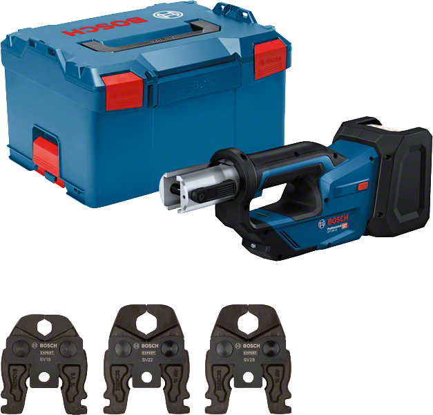 Sladdlöst pressverktyg Bosch GPT 18V-19, Kit SV- 15/22/28, SOLO, L-BOXX
