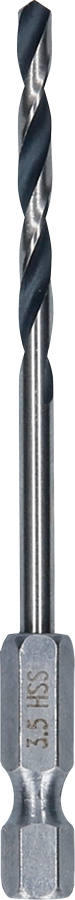 Bosch Metal HSS spiralborr, 3,5 x 39 x 79 mm, HEX 1/4" skaft
