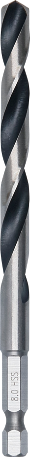 Bosch Metal HSS spiralborr, 8 x 75 x 117 mm, HEX 1/4" skaft