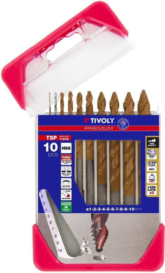 Tivoli HSS Smart Point Ti2CN Fusio 10 delborrset Ø1-10 mm