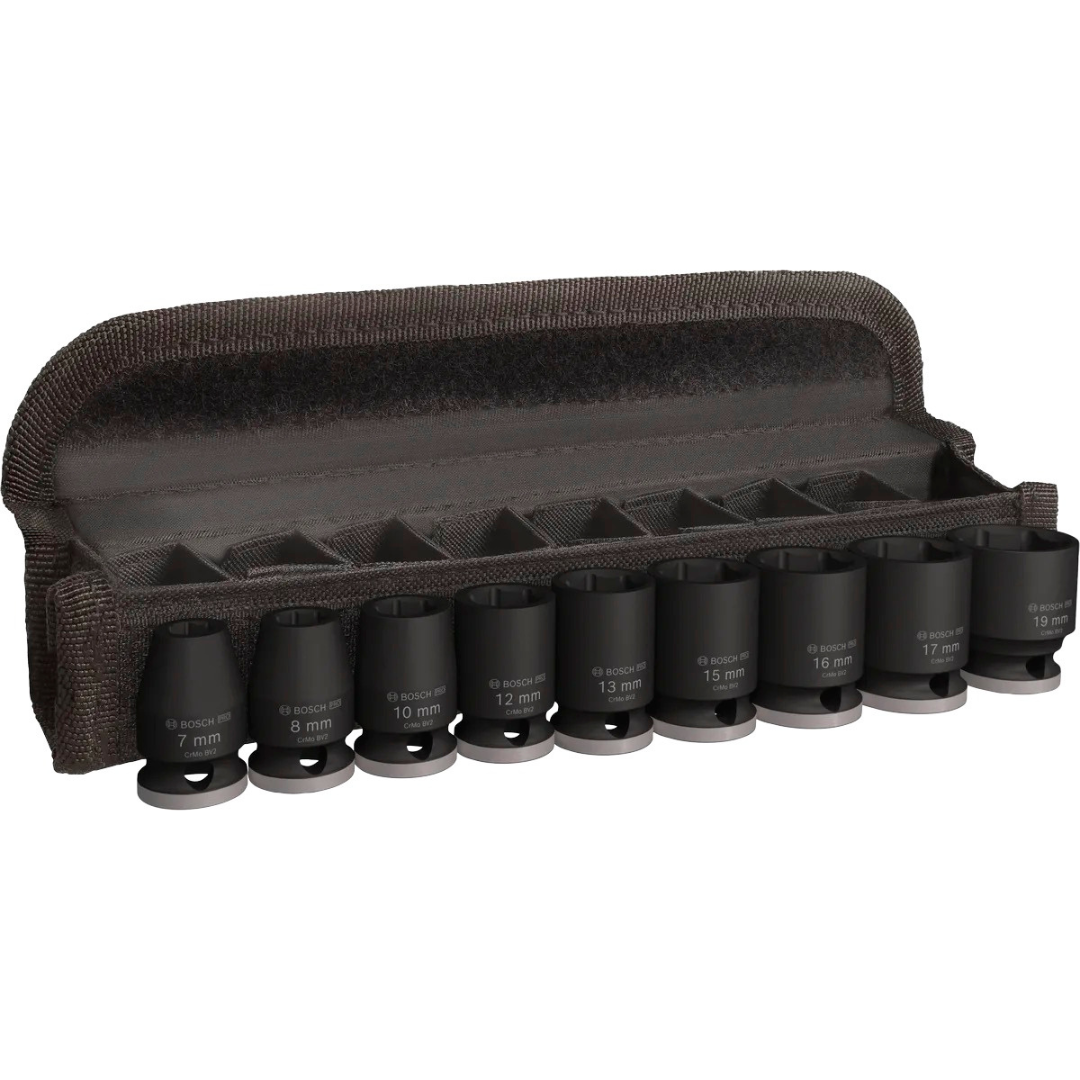 Padrunvõtmete komplekt Bosch PRO Impact 3/8´´ (9 osa 7-19mm)